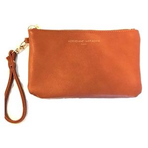 Adrienne Vittadini Brown Tan Gold Clutch Wrislet